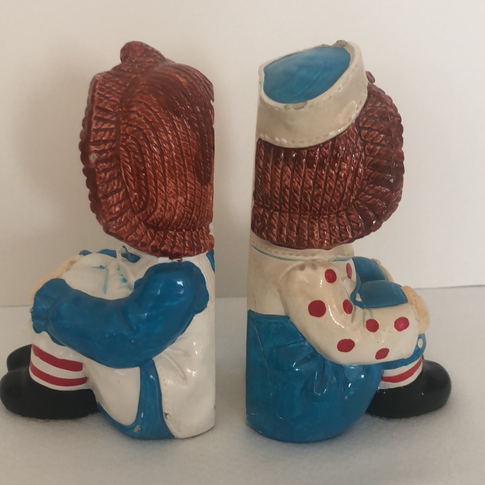 Vintage Chalkware Raggedy Ann and Andy Bookends - Picture 10 of 16